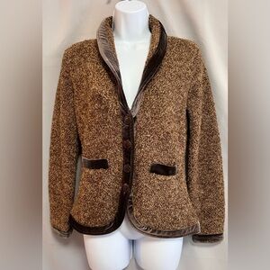 Monogram By Anthropologie Women’s Blazer Sweater Jacket Sz Small‎ velvet details